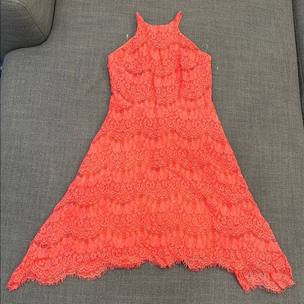 Elegant Red Lace Dress